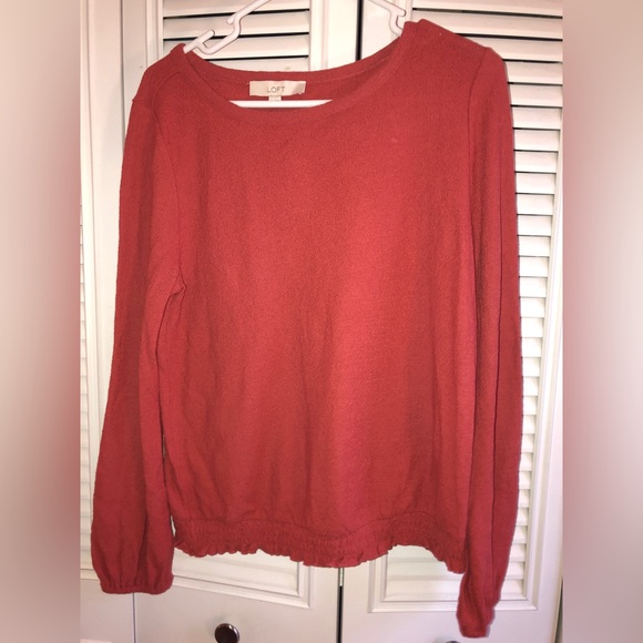 Loft crepe gathered hem long sleeved top - Picture 1 of 5